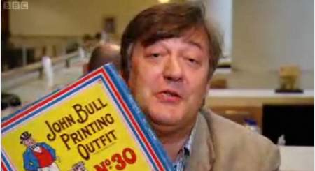 Stephen Fry and a John Bull Printing Outfit